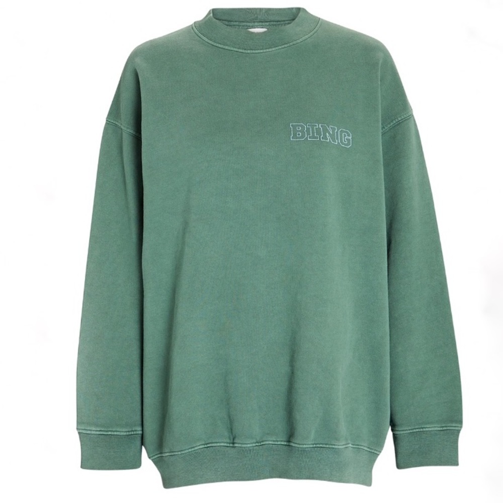 New ANINE BING Cody Printed Oversized French Terry Sweatshirt Size Medium